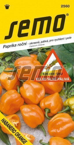 Paprika - HABANERO ORANGE -výprodej semen ex. 2024
