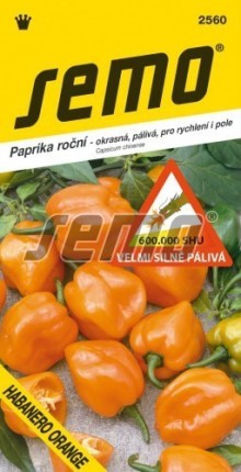 Paprika - HABANERO ORANGE -výprodej semen ex. 2024